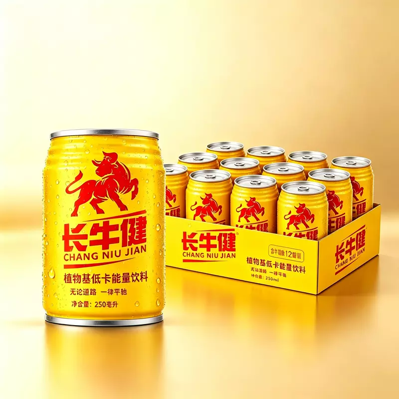 Changniujian Plant‑Based Energy Drink – 9‑Can Family Pack