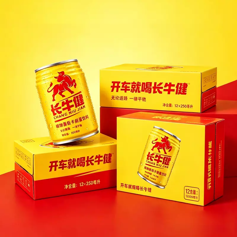 Changniujian Plant‑Based Energy Drink – 24‑Can Case Pack